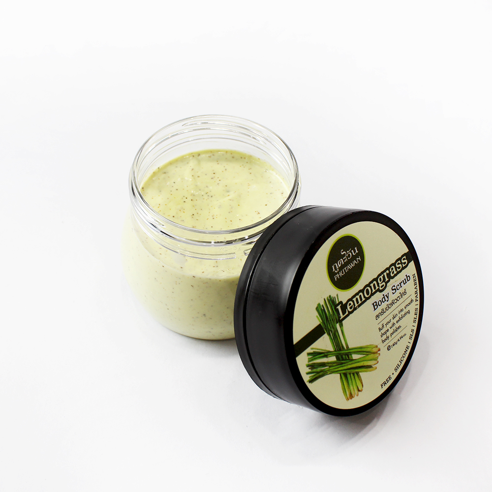 Натуральный бодрящий и оздоравливающий скраб для тела Лемонграсс Phutawan Lemongrass Body Scrub 140 гр. москва